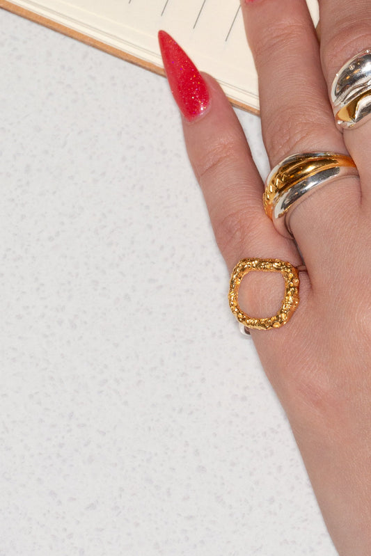 onion ring on pinky finger
